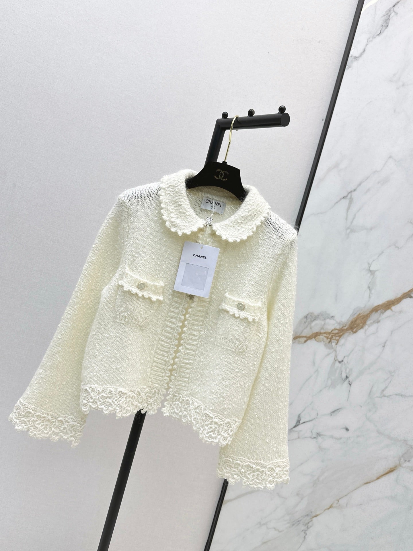 Chan 25fw lace knit cardigan