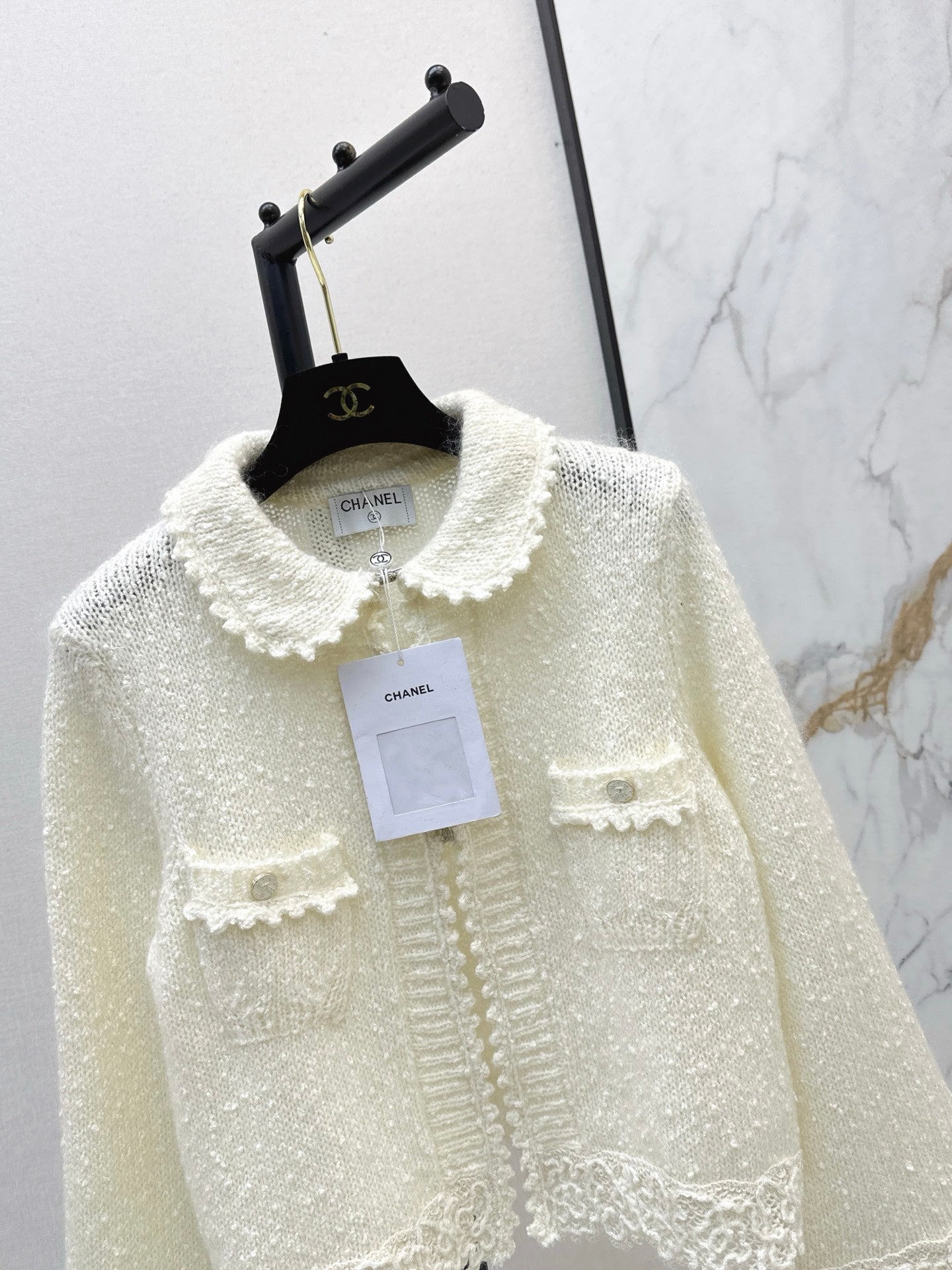 Chan 25fw lace knit cardigan