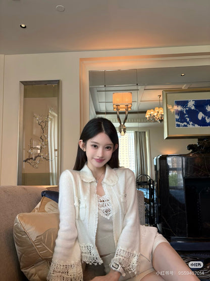 Chan 25fw lace knit cardigan