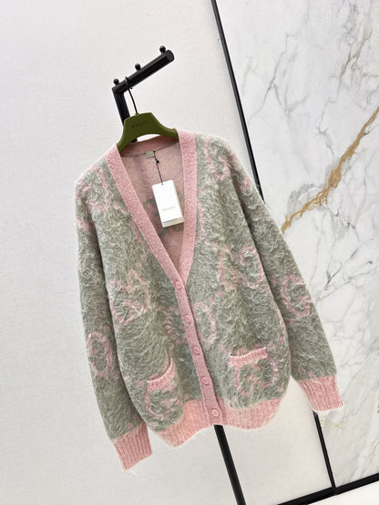 Guc 25fw jacquard cardigan