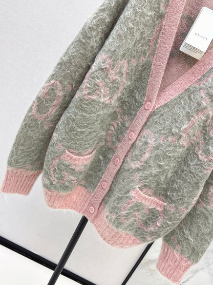 Guc 25fw jacquard cardigan