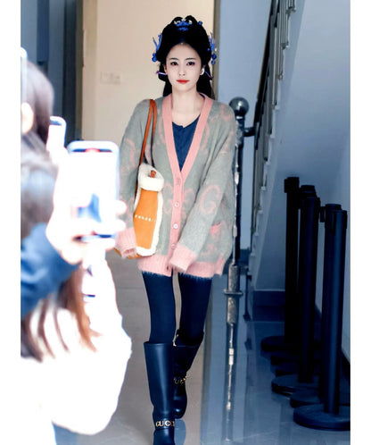 Guc 25fw jacquard cardigan