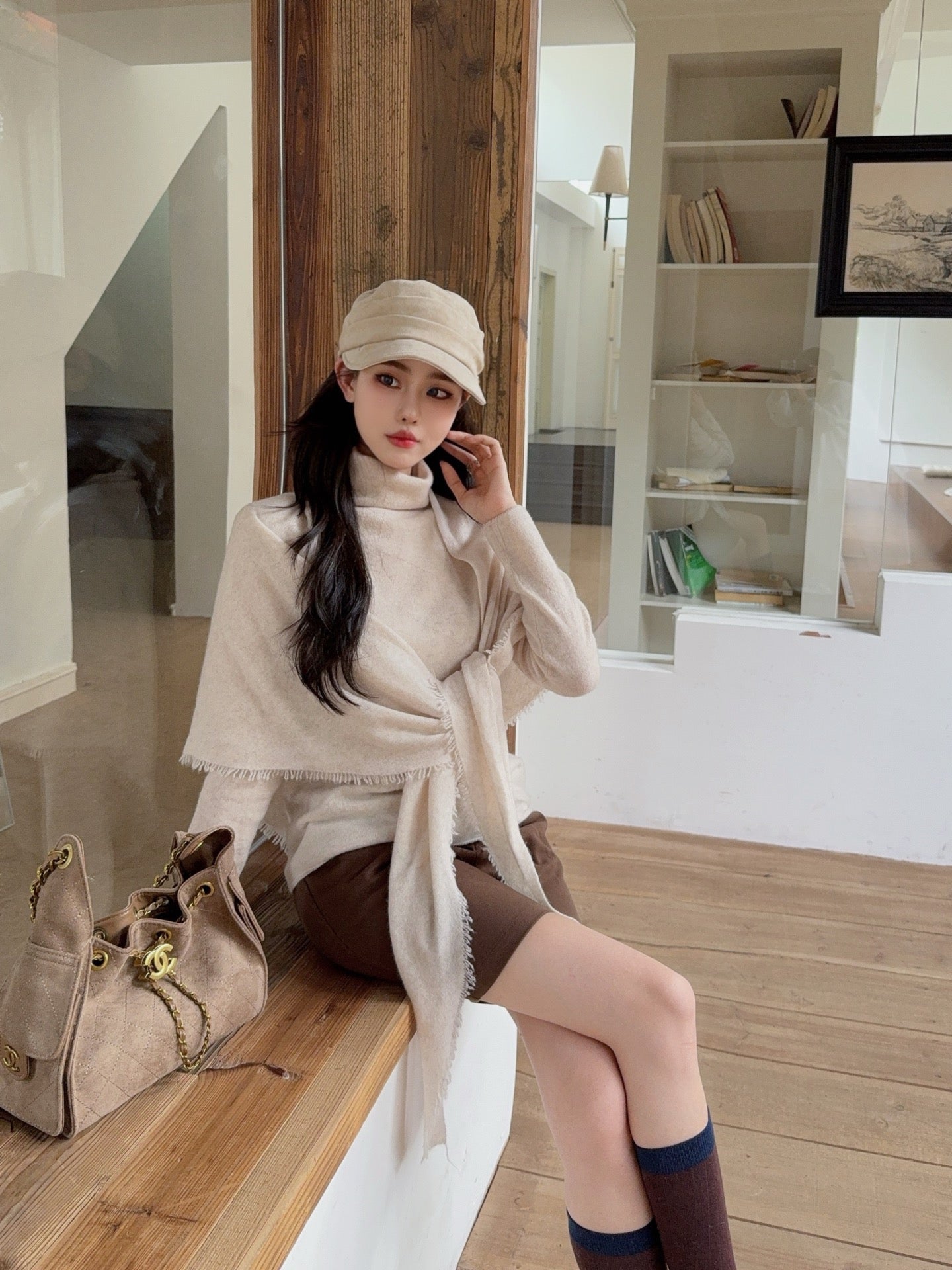 Loro 25fw cape sweater set