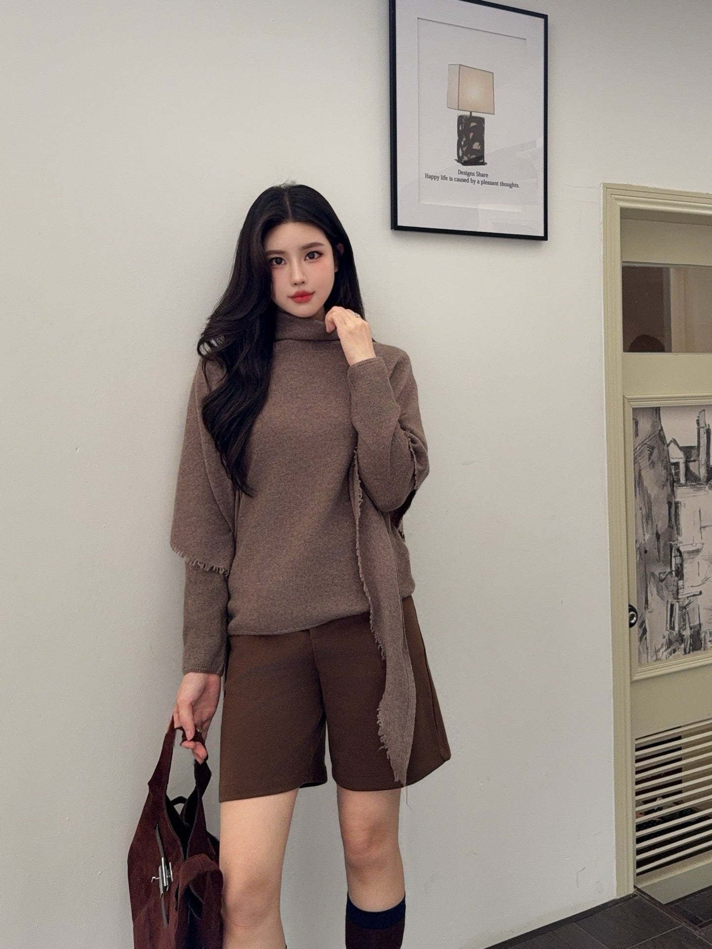 Loro 25fw cape sweater set