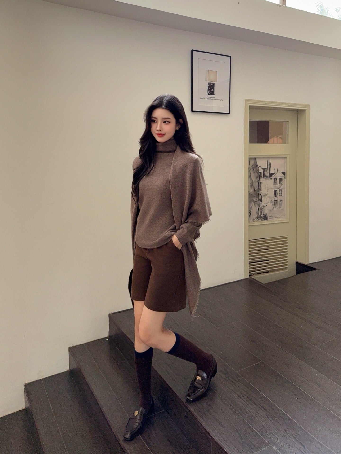 Loro 25fw cape sweater set