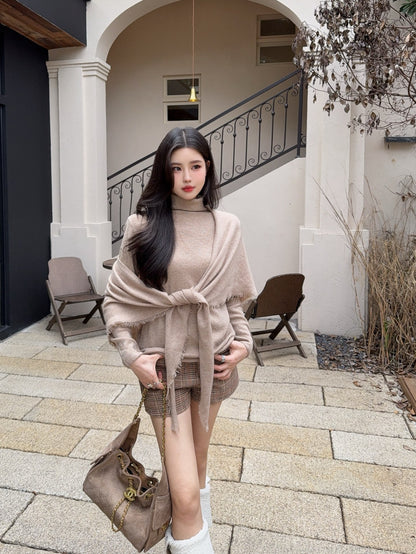 Loro 25fw cape sweater set