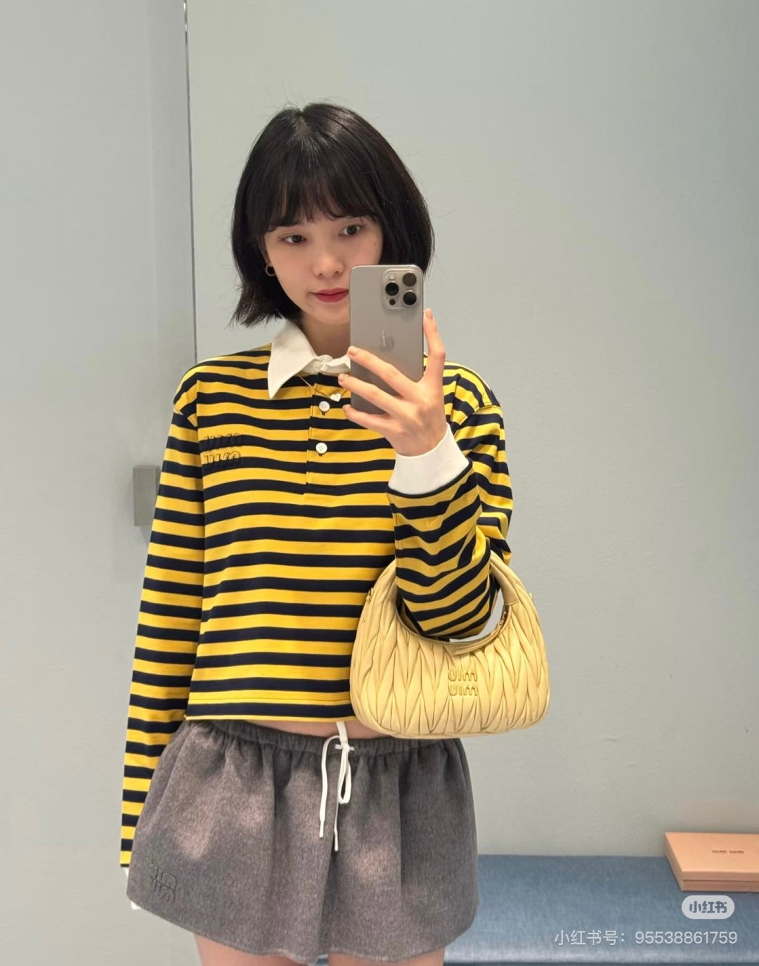 Miu 25fw wool miniskirt