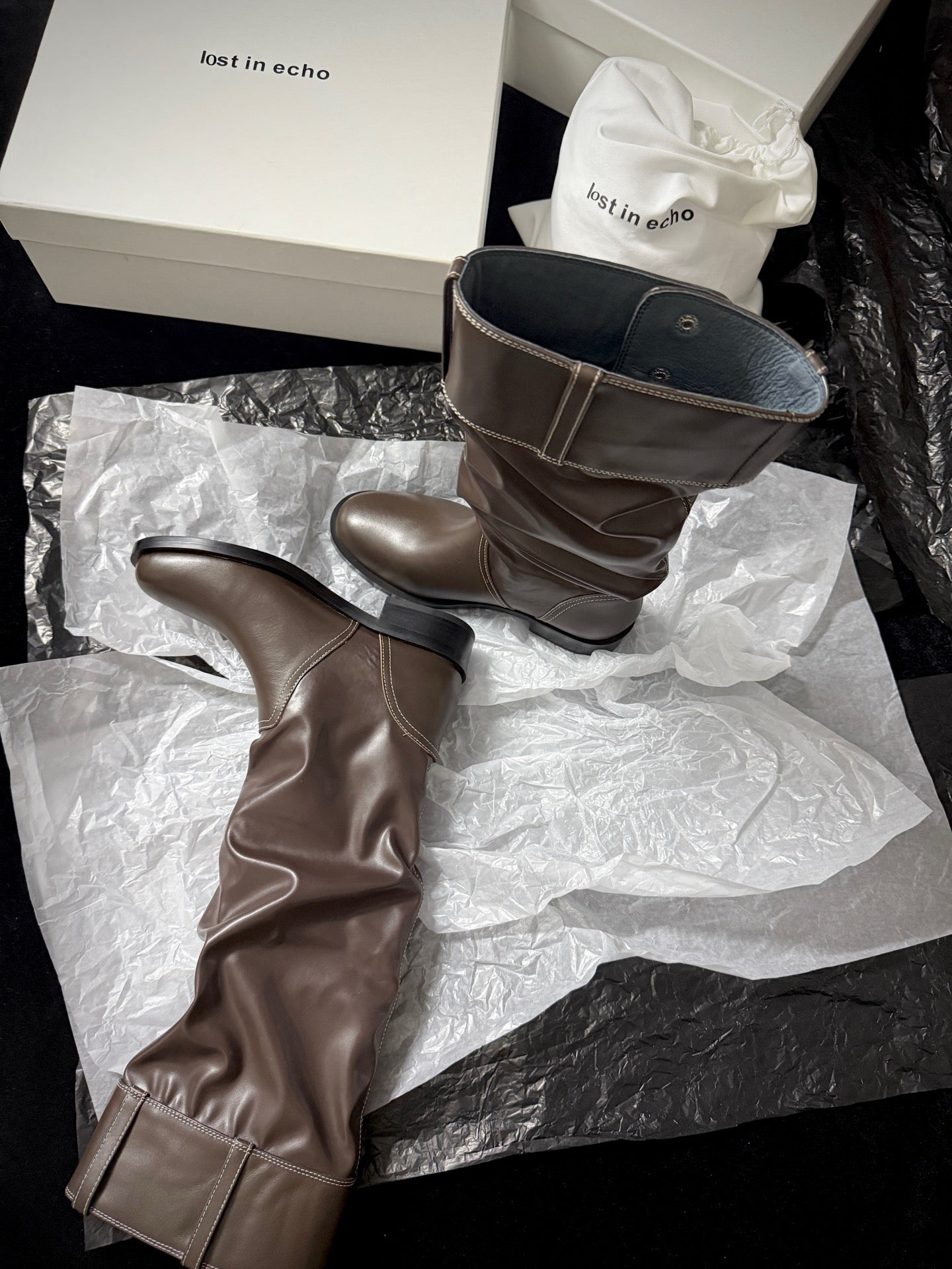 Lost 25fw slouch boots