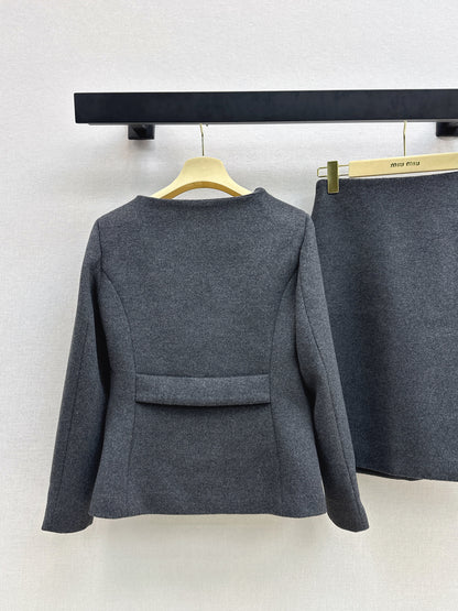 Miu 25fw wool jacket skirt set