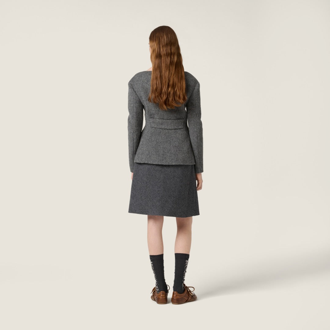 Miu 25fw wool jacket skirt set