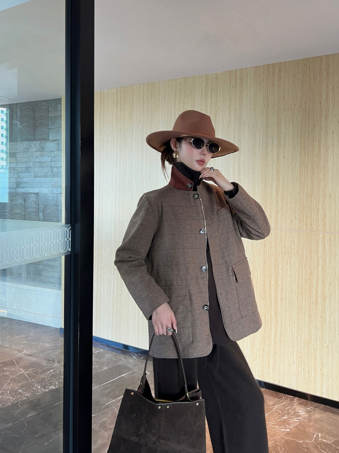 Loro 25fw plaid jacket