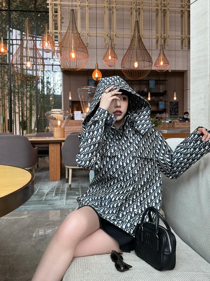 CD 25fw jacquard hooded jacket