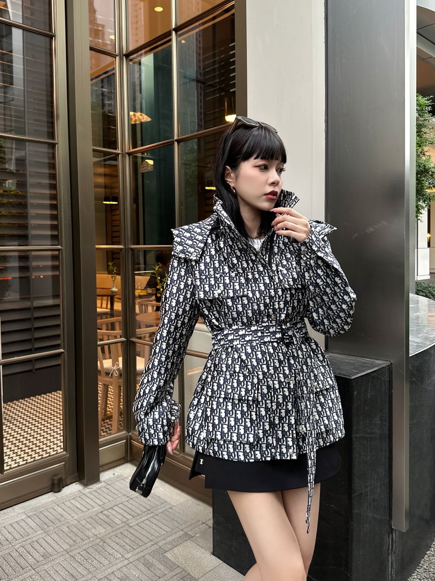 CD 25fw jacquard hooded jacket