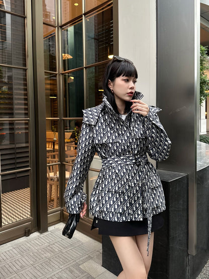 CD 25fw jacquard hooded jacket