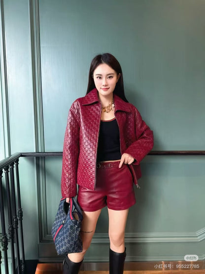 Guc 25fw leather jacket