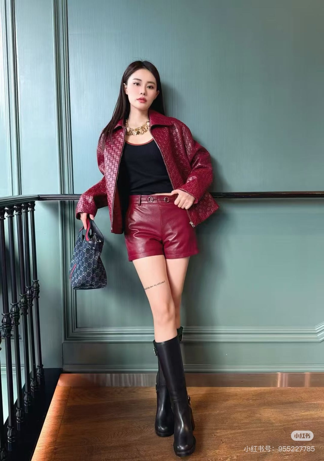 Guc 25fw leather jacket