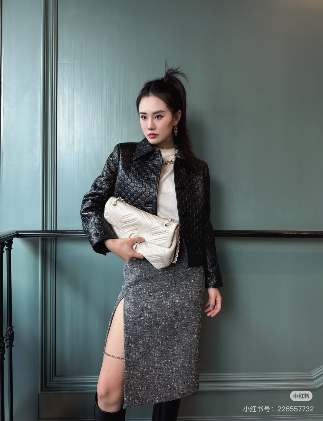 Guc 25fw leather jacket