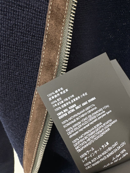 Miu 25fw suede knitted cardigan