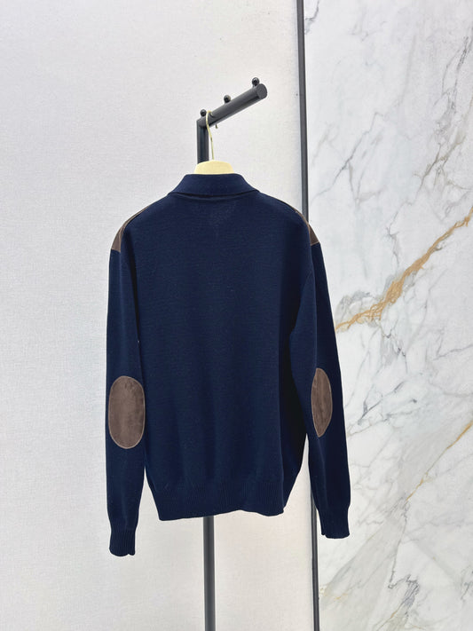 Miu 25fw suede knitted cardigan