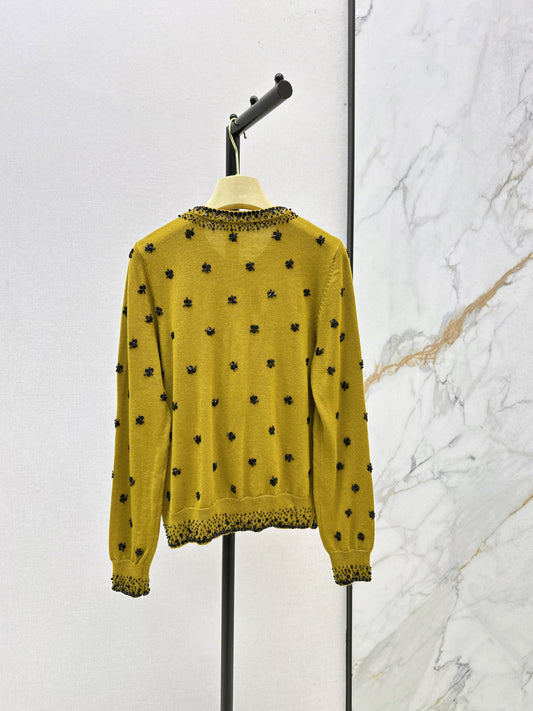 Miu 25fw beading cardigan