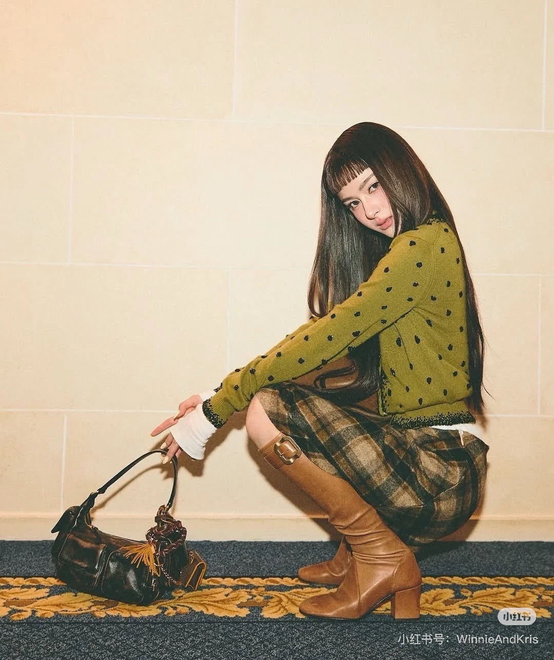 Miu 25fw beading cardigan