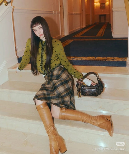 Miu 25fw beading cardigan