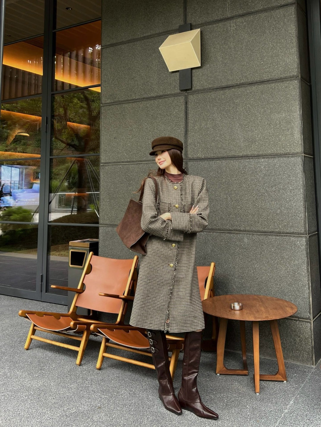 Chol 25fw houndstooth overcoats