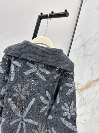 Brun 25fw embroidery sweater