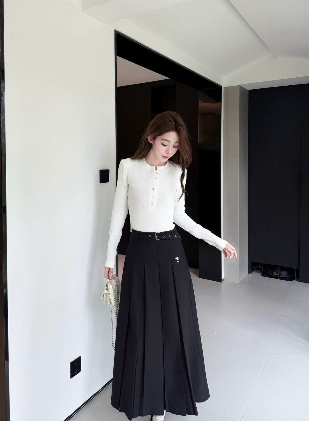 CD 25fw pleated skirt