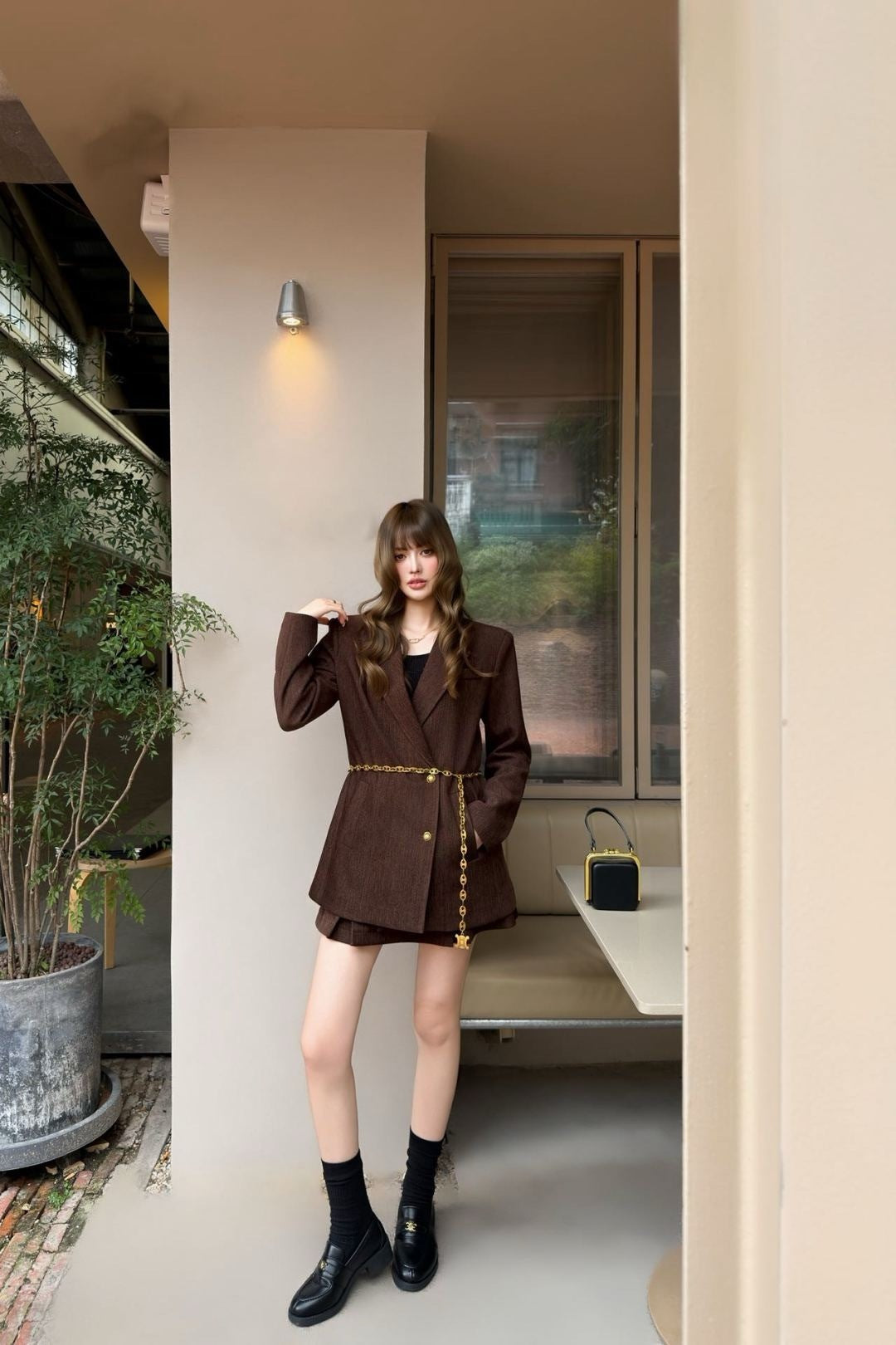 Celi 25fw blazer skirt set