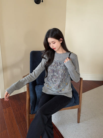 CD 25fw embroidery sweater