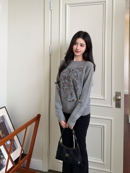 CD 25fw embroidery sweater