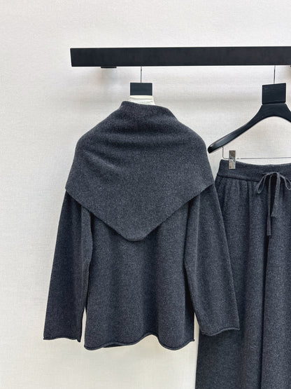 Max 25fw wool sweater+shawl wraps pants sets