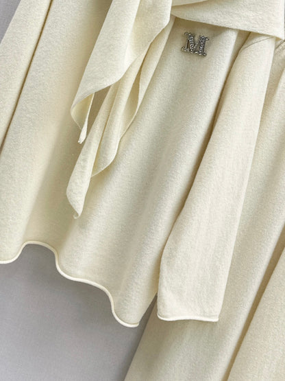 Max 25fw wool sweater+shawl wraps pants sets