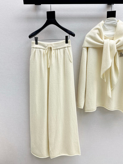 Max 25fw wool sweater+shawl wraps pants sets