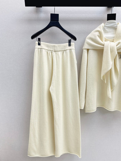 Max 25fw wool sweater+shawl wraps pants sets