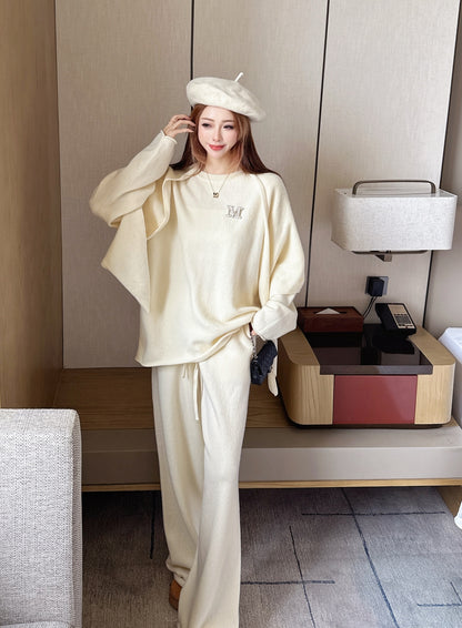 Max 25fw wool sweater+shawl wraps pants sets