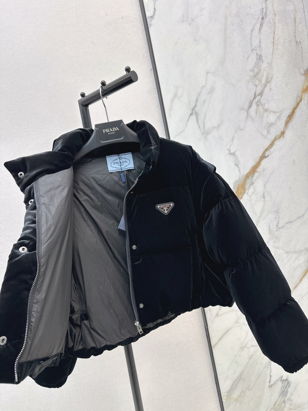 Pra 25fw velvet detachable down jacket