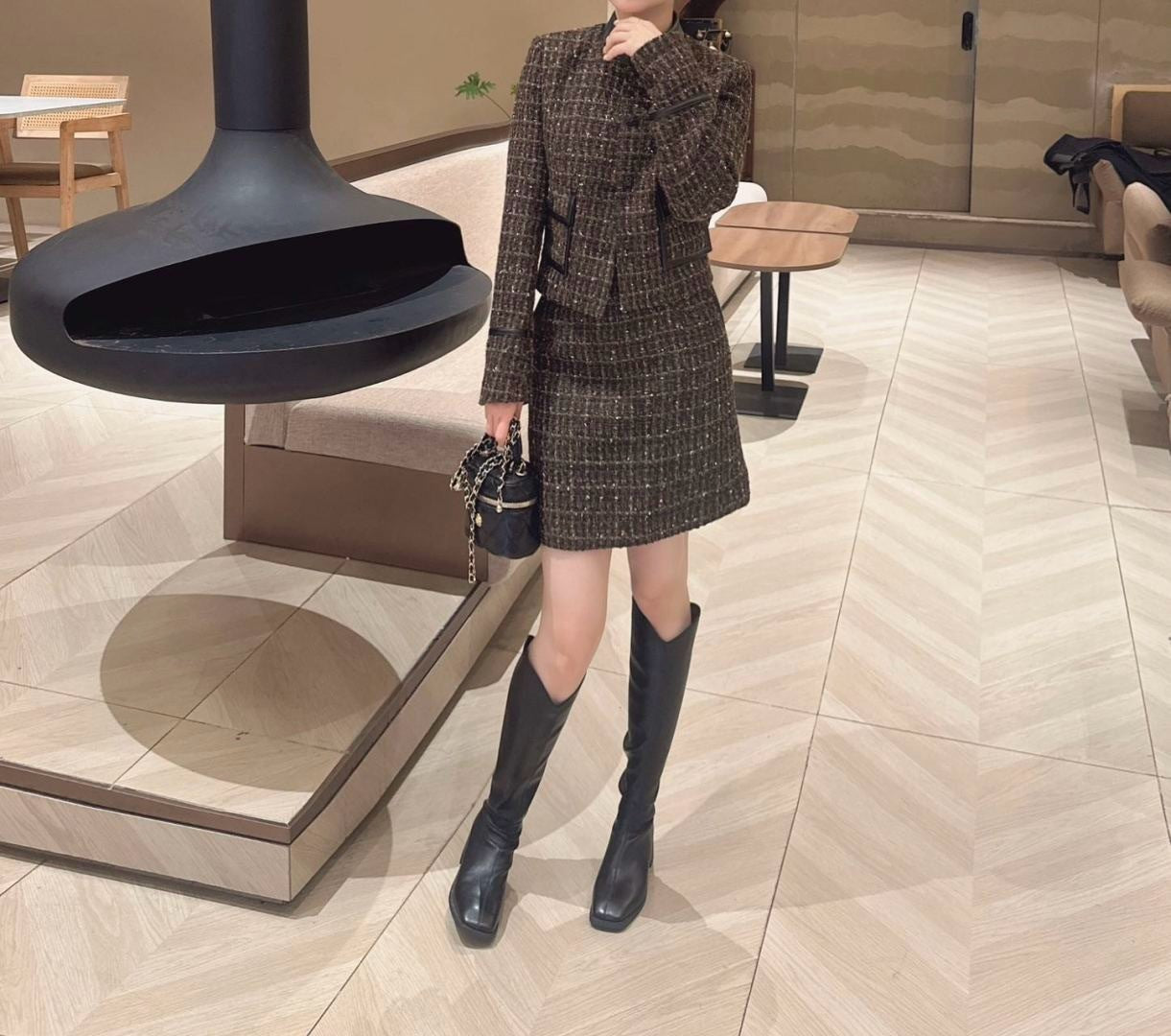 Chan 25fw tweed suit