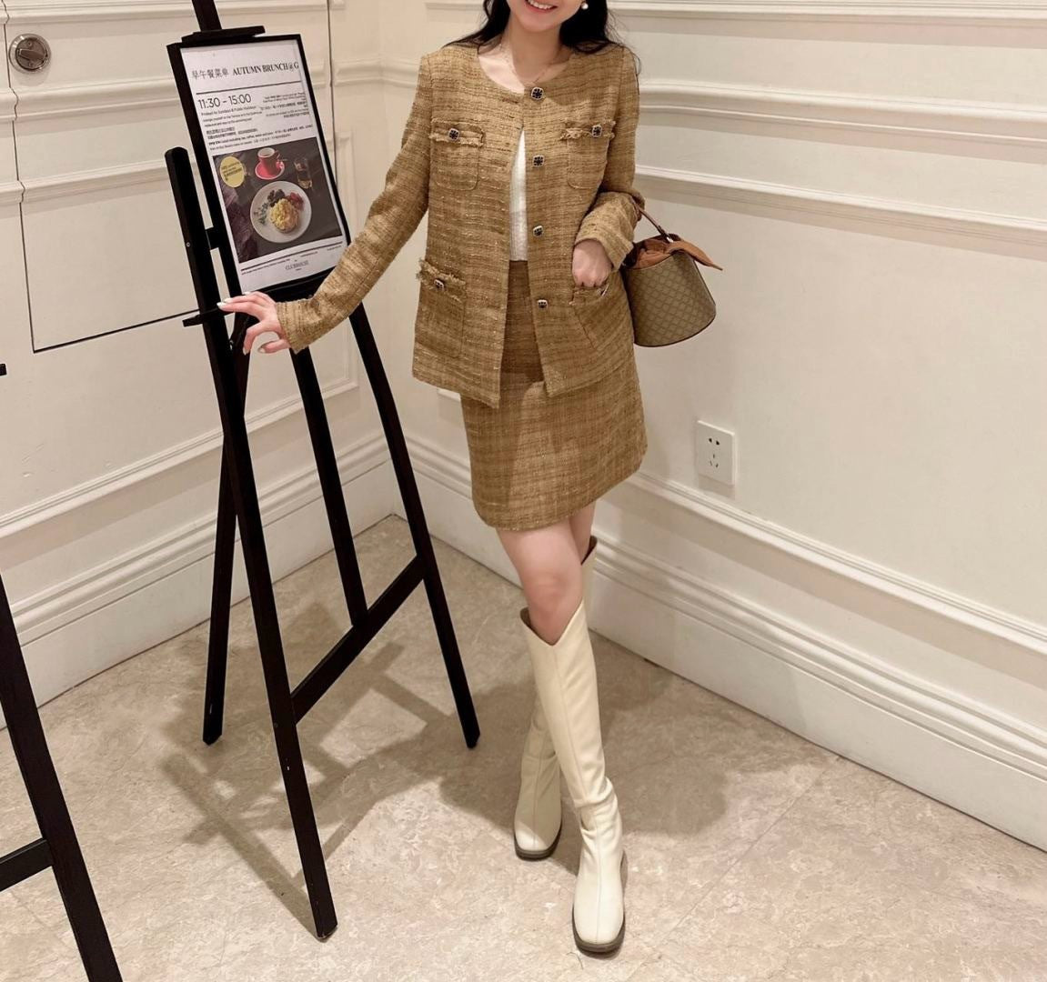 Chan 25fw woven tweed suit