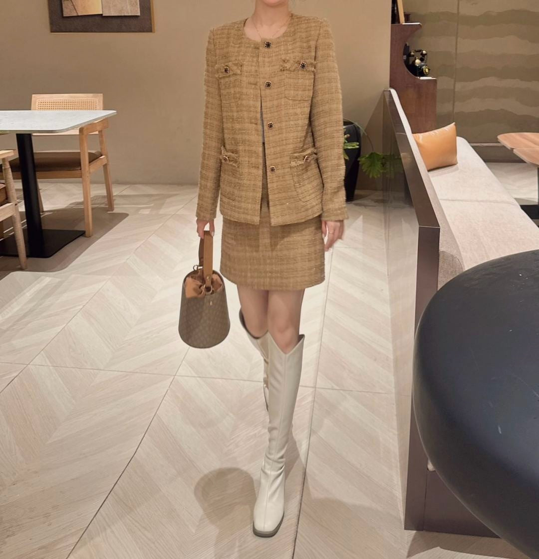Chan 25fw woven tweed suit