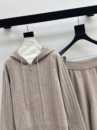 Loro 25fw knit cardigan pants set