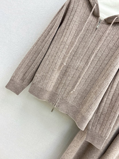 Loro 25fw knit cardigan pants set