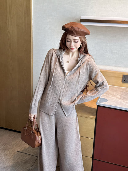 Loro 25fw knit cardigan pants set