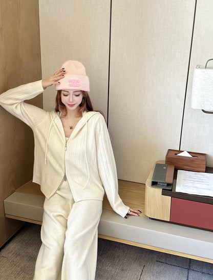 Loro 25fw knit cardigan pants set