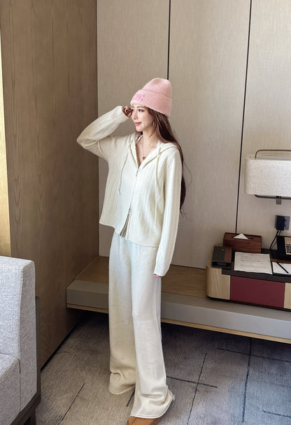 Loro 25fw knit cardigan pants set