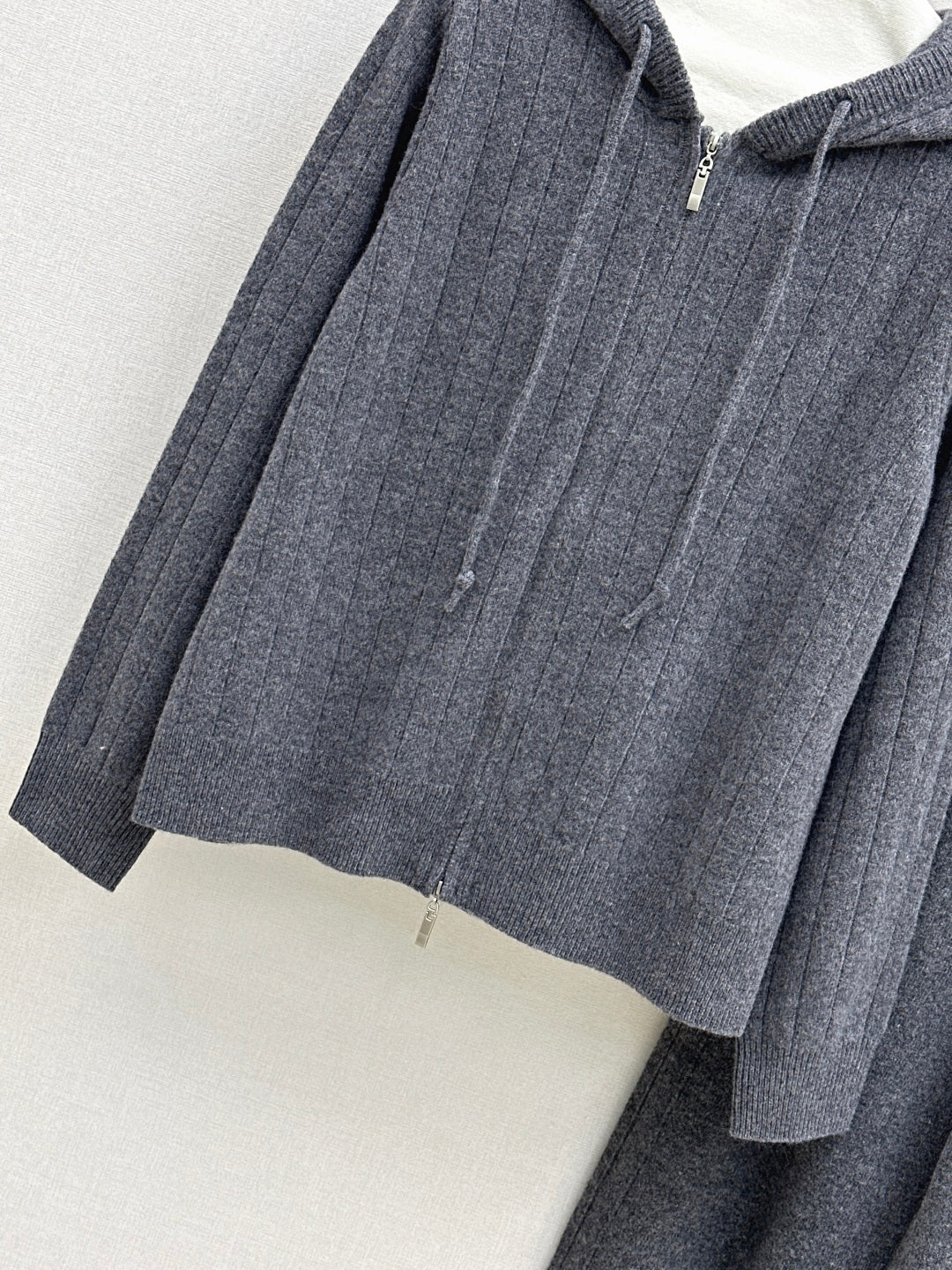 Loro 25fw knit cardigan pants set