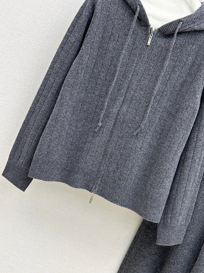 Loro 25fw knit cardigan pants set