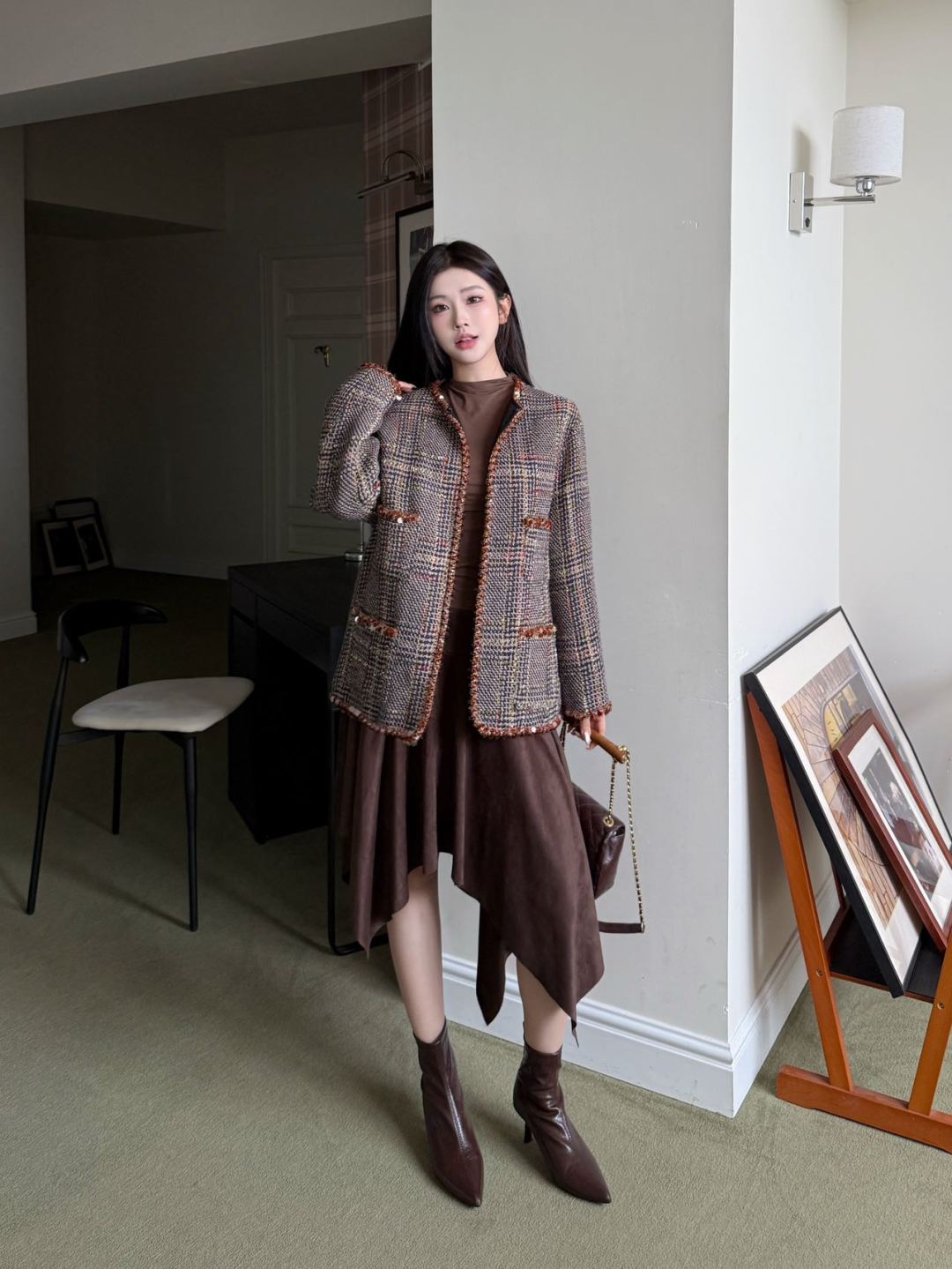 Chan 25fw houndstooth jacket