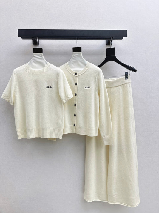 Loro 25fw knit sweater cardigan pants set